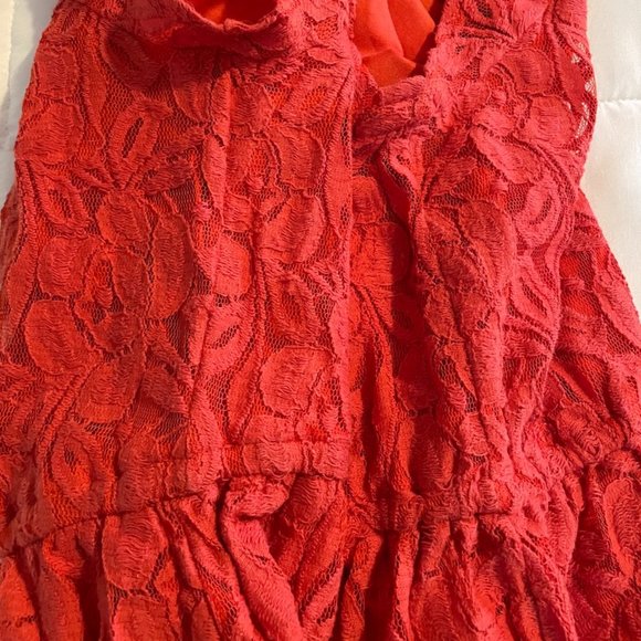 💚 Xhilaration Mini Dress Lace Burnt Orange XL - Picture 11 of 12